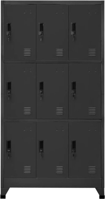 vidaXL Schließfachschrank aus Stahl in Anthrazit mit Schloss, B/T/H: 90 x 45 x 180 cm - Bild 1
