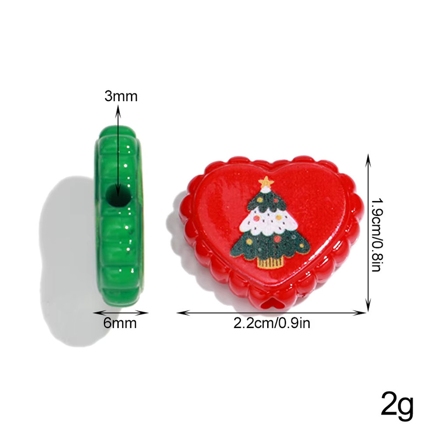 Spacer Perlen Acryl, Bunt, Weihnachten, Unisex - Bild 2