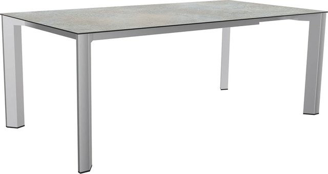 Stern Ausziehtisch Penta Silverstar Quartz mit Edelstahl Tischplatte in Silver/Grey, B/T: 200 bis 250 x 100 cm - Bild 1
