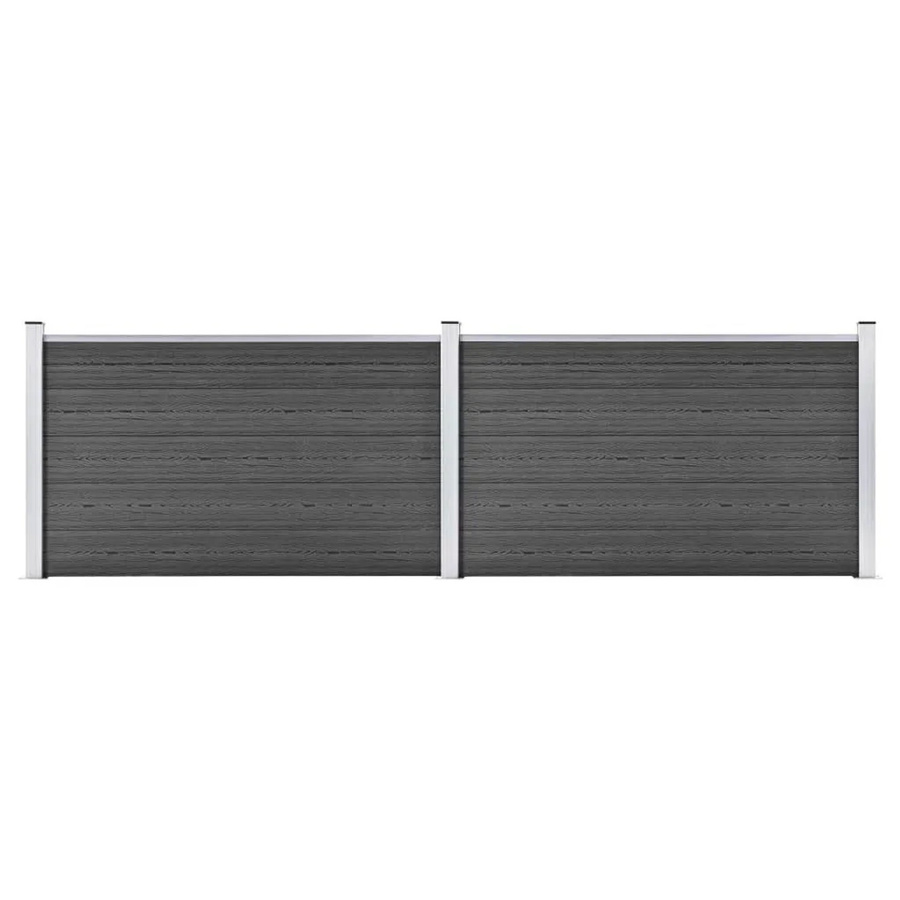 vidaXL Zaunelement Set WPC in Schwarz, B/H: 353 x 105 cm - Bild 2
