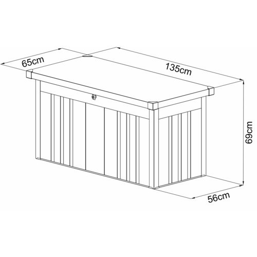 Mr. GARDENER Aufbewahrungsbox aus lackiertem Stahlblech in Anthrazit-Metallic Grau, B/H/T: 121 x 69 x 65 cm - Bild 2
