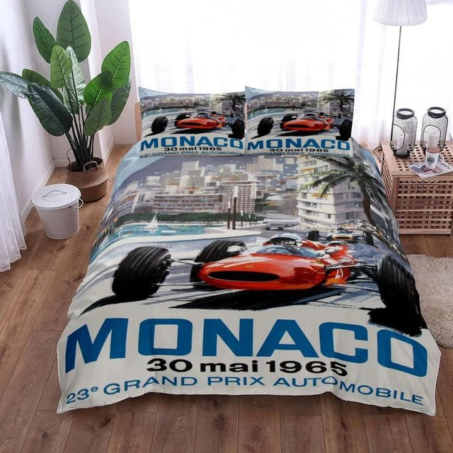 GT3 Rally Bettwäsche-Set mit Kissenbezug aus Mikrofaser, Mehrfarbig, B/H: 135 x 200 cm - Bild 1