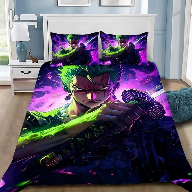 Lodestar Anime Bettwäscheset mit Luffy Motiv, Bettbezug und Kissenbezug, Mehrfarbig, B/H: 140 x 210 cm - Bild 1