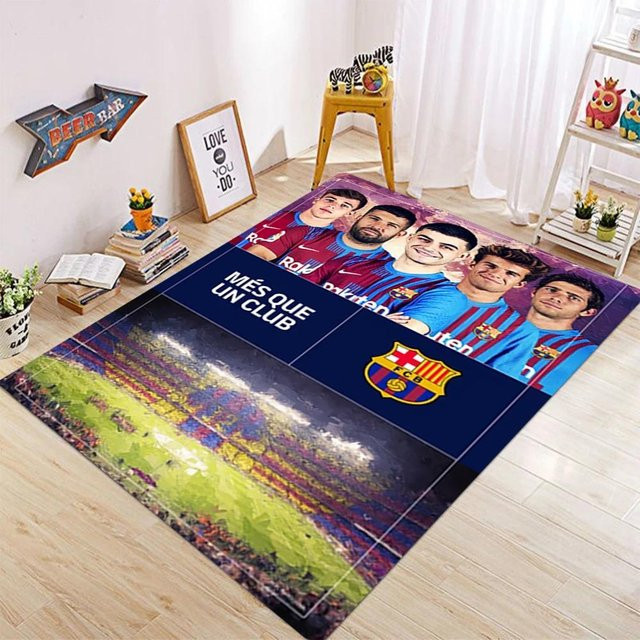 Miniso FC Barcelona Logo Zimmerteppich, rutschfest und waschbar, Mehrfarbig, B/T: 80 x 50 cm - Bild 1