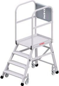 Hymer Podesttreppe fahrbar, 4 Stufen, Farbe: Weiß, Standhöhe: 0,95 m - Bild 1