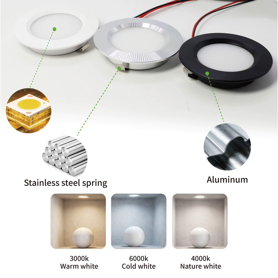 LUCERNA LED Einbaustrahler Slim 12V, runder Mini Downlight in Weiß für Küche und Wohnzimmer - Bild 2