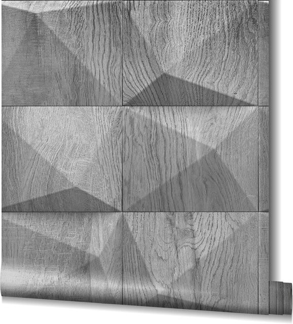Marburg Vliestapete GZSZ 3D Holzoptik in Grau, Breite: 0,53 m, Länge: 10,05 m - Bild 1