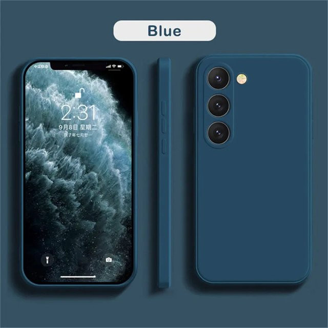 Quadratische Silikon-Schutzhülle für Samsung Galaxy S24 S23 S22 S21 S20 FE Plus Note10 A52 A31 A41 A71 A51 A72 A70 A50 in Schwarz - Bild 1