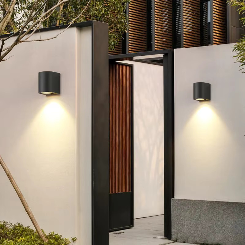 OSABO LED Außenwandleuchte in Schwarz, IP65 wasserdichte Up-Down Wandlampe für Garten und Veranda, modernes Zylinder-Design mit warmweißem Licht - Bild 3