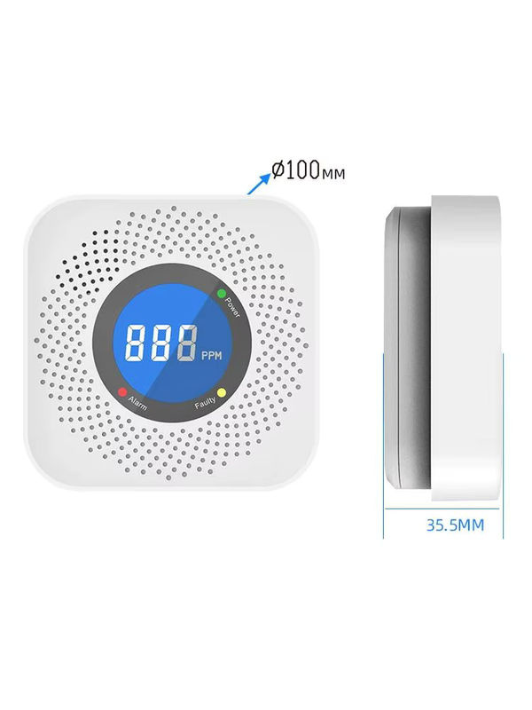 PGST CO-Alarmsensor für Zuhause, hochempfindlicher Kohlenmonoxid-Alarmmelder mit 85 dB Warnung und LCD-Anzeige in Weiß - Bild 6