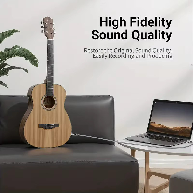 Riksoin Premium TS-Audiokabel 6,35 mm auf 6,35 mm Jack, Schwarz, symmetrisch für Gitarre, Mixer und Studio-Monitor - Bild 3