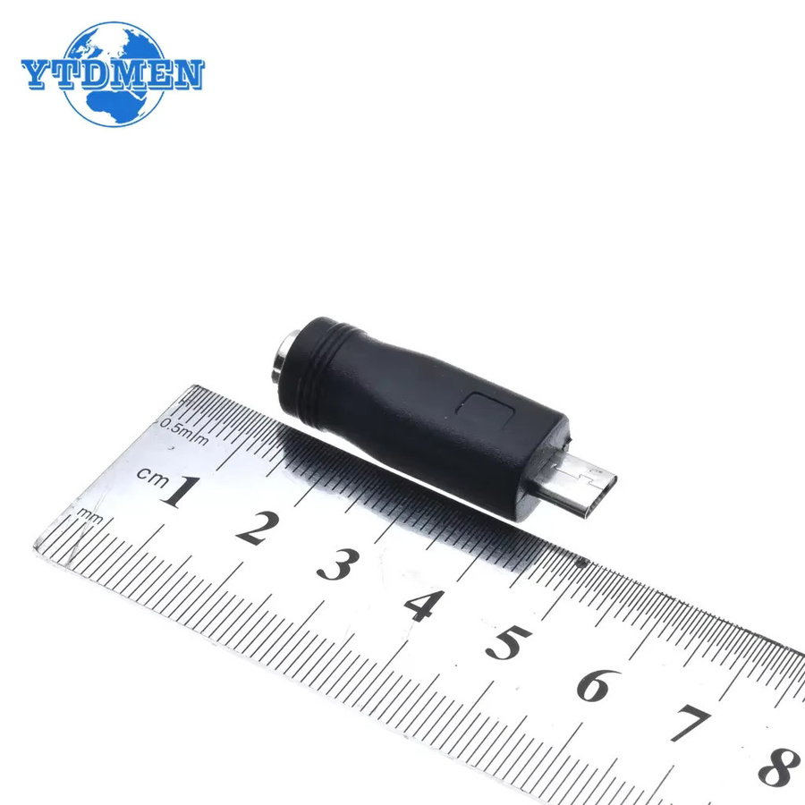 YTDMEN DC Weibliche Power Jack 5,5 x 2,1 mm zu Micro USB und USB-C Adapter Set in Schwarz - Bild 2