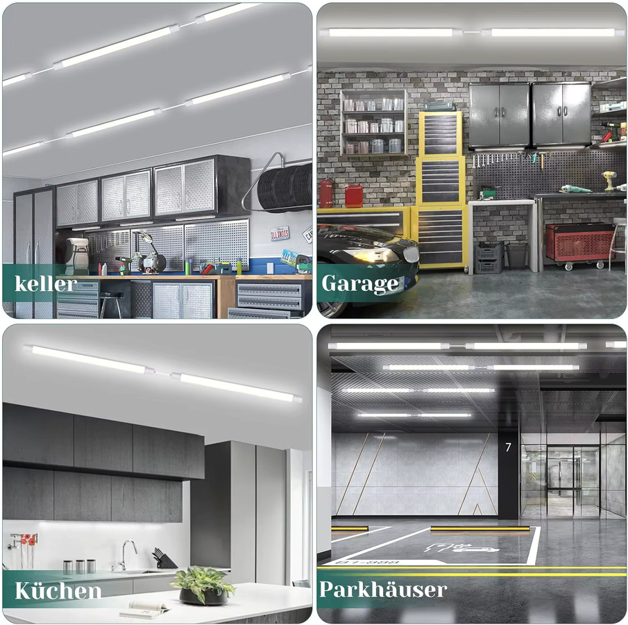 Cliheet Weiße LED-Deckenleuchte 36W mit 5000K Cool White, IP65 Wasserdicht, Länge: 120 cm - Bild 3