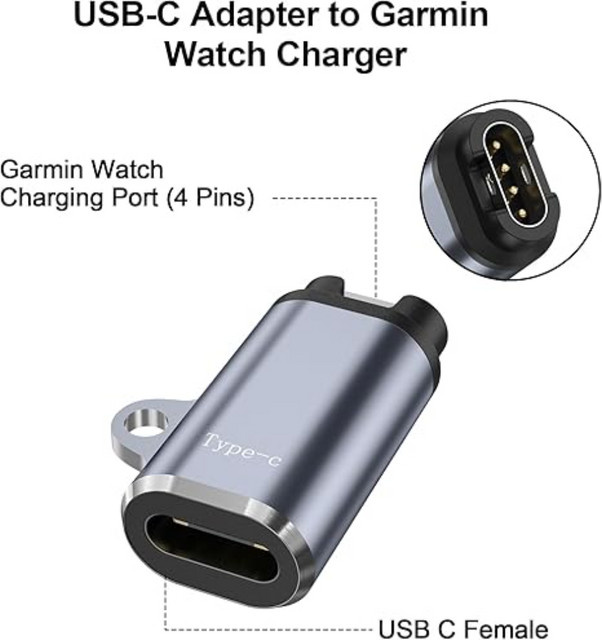 Garmin Smartwatch Schnellladegerät Adapter in Silber für Instinct, Fenix, Vivosmart und Vivomove Modelle - Bild 1