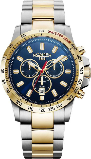 Roamer Chronograph, Edelstahl, Blau, Quarz, 45 mm, Herren - Bild 1