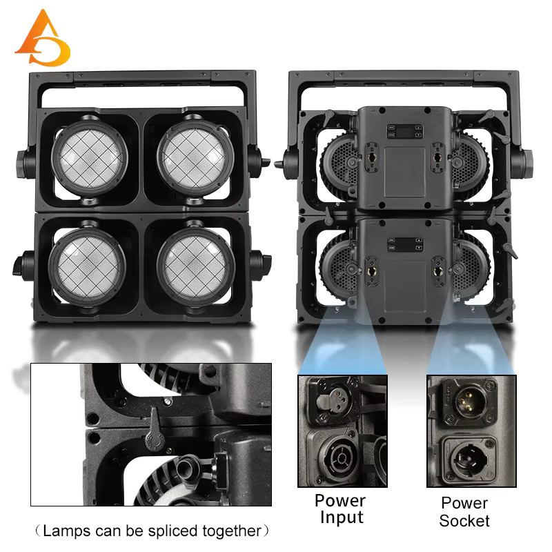 AICPOSE 2x300W RGBAW 5-in-1 COB Blinder LED Bühnenbeleuchtung IP65 Wasserdicht Schwarz - Bild 2