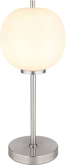 Globo Tischleuchte Blacky I aus Metall und Glas in Nickel und Weiß, Höhe: 45 cm, Durchmesser: 18,5 cm - Bild 1