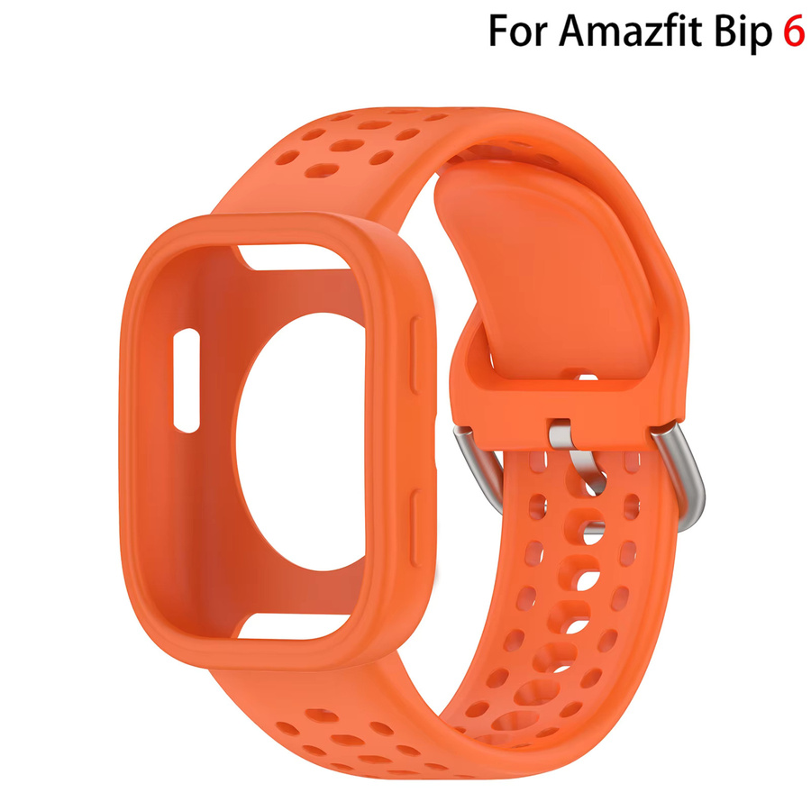 I LOVE LUO Uhrenarmband und Hülle für Amazfit Bip 6, Silikon, orange, Unisex - Bild 2