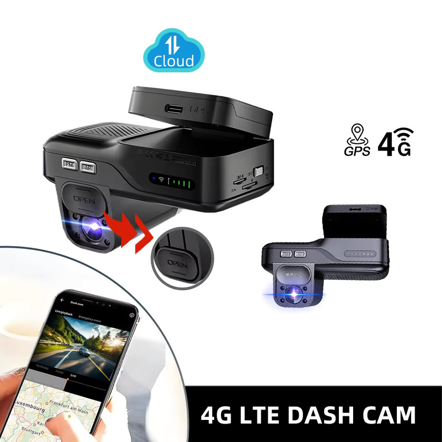 E-ACE 4G LTE DashCam mit GPS Tracking und Live-View für Vorne und Innen in Schwarz - Bild 7
