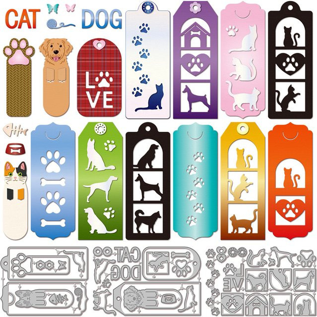 Schneideformen aus Kohlenstoffstahl mit Katzen- und Hundemotiv für DIY-Scrapbooking, Fotoalben und Papierkarten - Bild 1