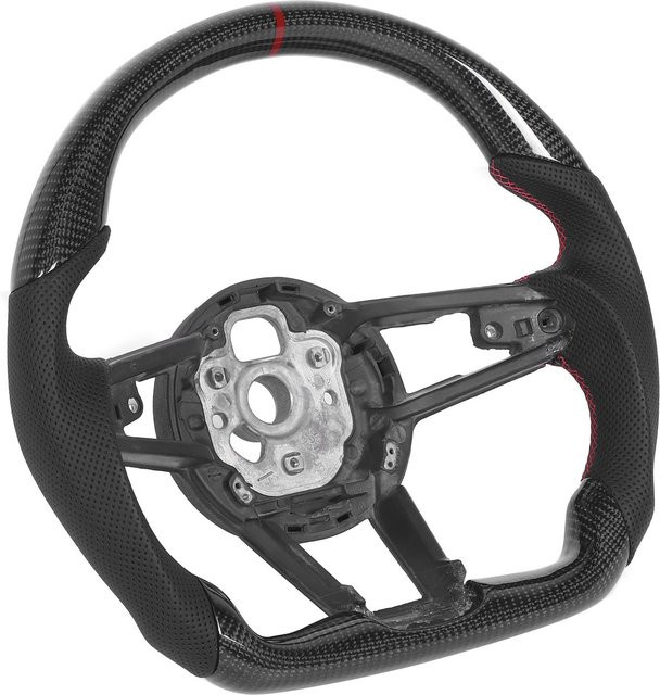 Awinner Kohlefaser-Lenkrad aus perforiertem Nappaleder in Grau passend für Audi R8 MK2, TT, TTS, TTRS MK3 ab 2015 - Bild 1