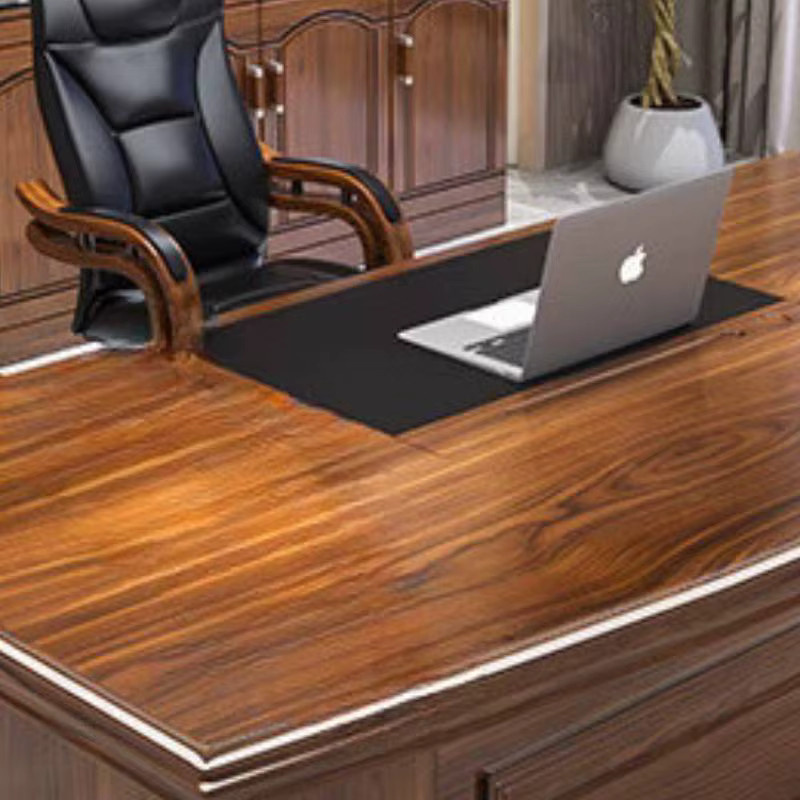 ZHIO Moderner Computertisch aus Holz in Braun mit Schubladenelement für dein Home-Office - Bild 3