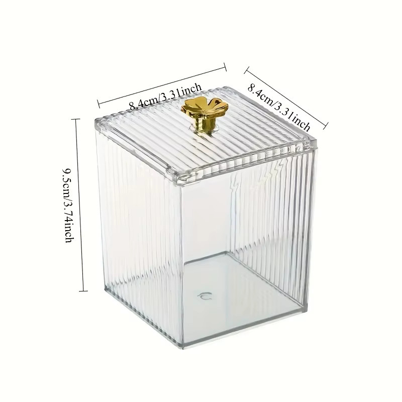 Transparenter Make-up-Organizer aus Acryl mit goldenen Griffen, staubdichte Schmuckbox und Desktop-Aufbewahrungsbox für Kosmetik und Schönheitswerkzeuge - Bild 2