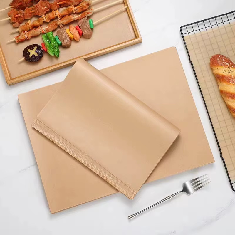50 Stück rechteckiges Backpapier in Braun, antihaftbeschichtet für Luftfritteusen, zum Backen und Grillen - Bild 2