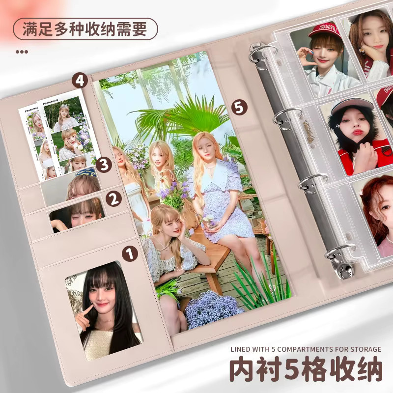 SINGBA White Butterfly A4-Fotokartenbinder aus weißem PU-Leder mit 9 Taschen für K-Pop-Karten und Polaroids - Bild 2