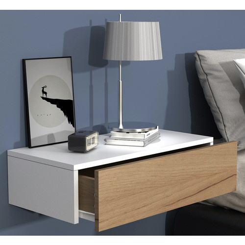 VCM Wandregal Usal Nachttisch in Weiss, H: 15 cm, B: 60 cm, T: 30 cm - Bild 3