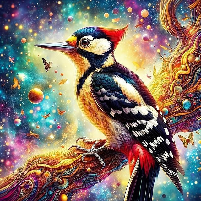 EverShine DIY 5D-Diamantgemälde Vogel Mosaik-Stickerei in Multicolour, rund, Durchmesser: 20 cm - Bild 1