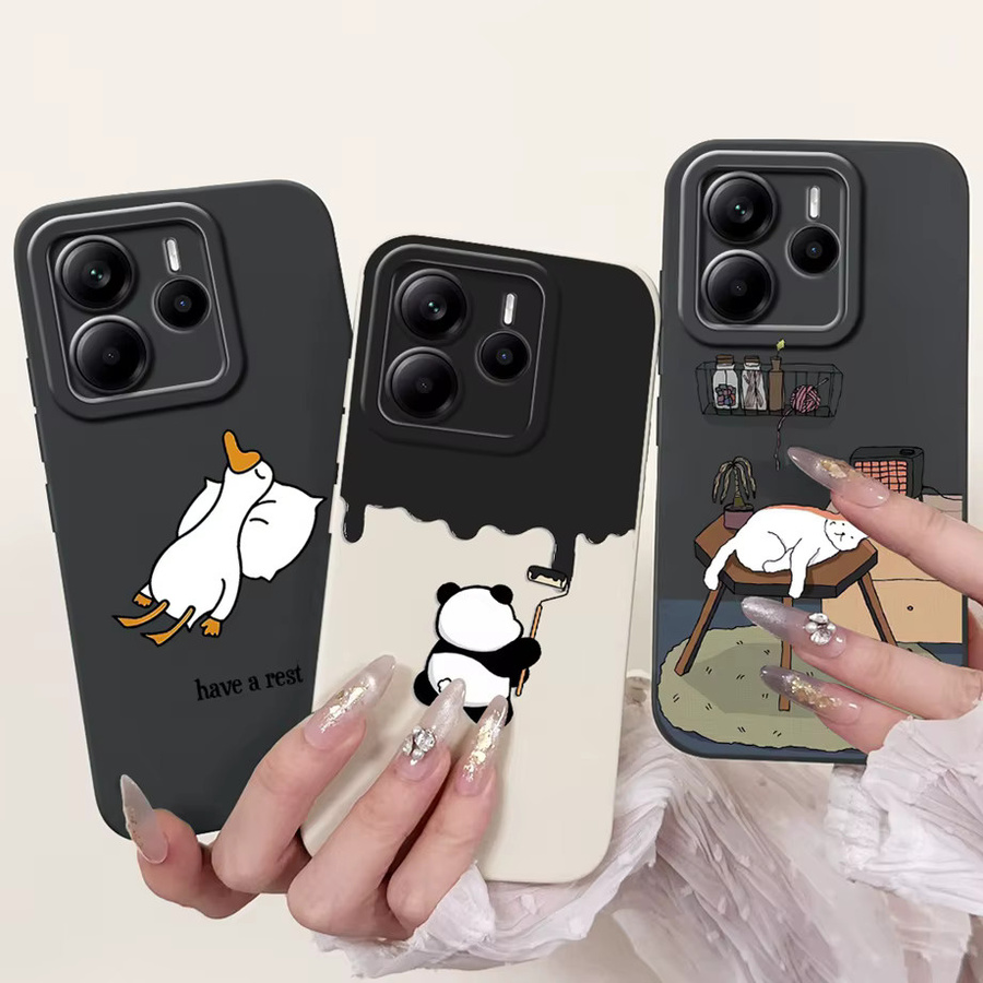 Silikon Handyhülle mit Drachen Katze Blume und Schmetterling für Xiaomi Redmi Note 14 Pro Plus, Redmi Note 14 Pro, Redmi Note 14s und Redmi Note 14 in Multicolour - Bild 2