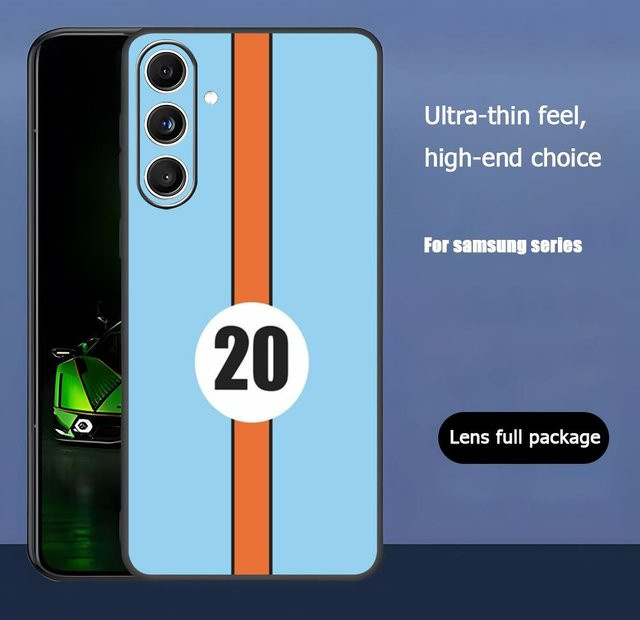 Star G-Gulf Racing Handyhülle für Samsung Galaxy S25 S24 S23 S22 S21 S20 Plus Ultra Note20 in Schwarz - Bild 1