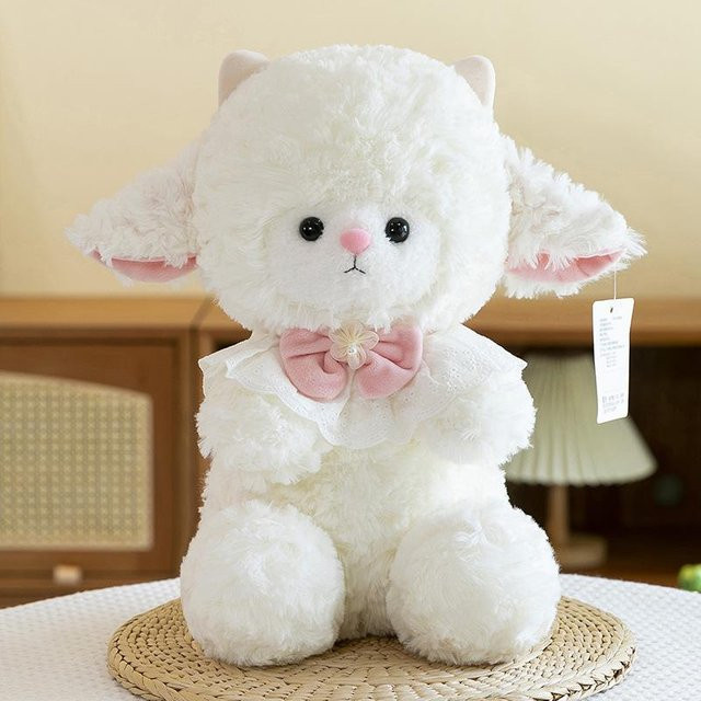 Joyful toys Honigtopf-Bärenpuppe Lamm, Plüschtier, Weiß, 33cm - Bild 1