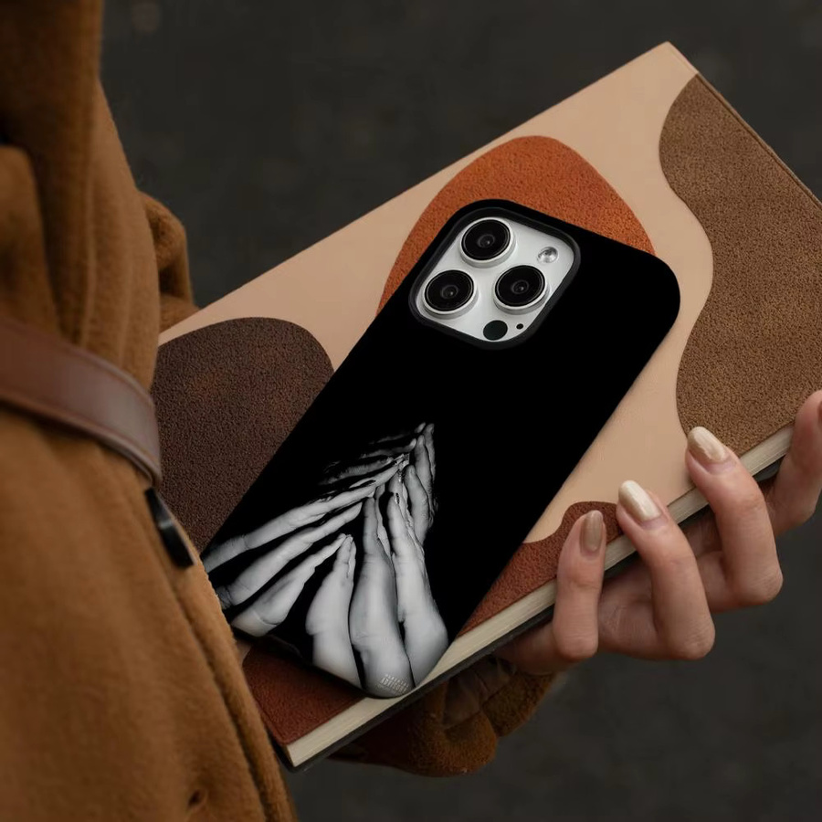G-Geolier Handyhülle für iPhone 17 16 15 14 13 12 Pro Max Plus glänzende HD-Doppelschicht-Flüssigkeitshartschale in Schwarz oder Weiß - Bild 2