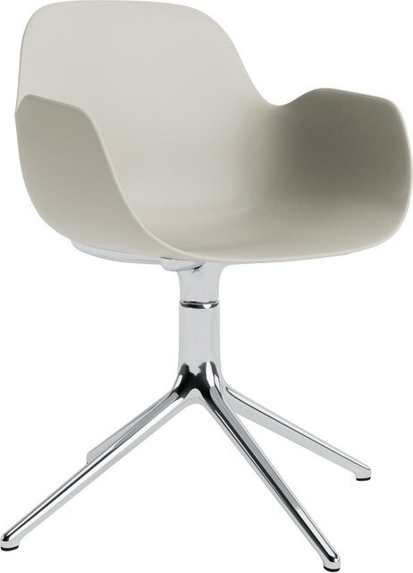 Normann Copenhagen Form Drehsessel mit Armlehnen in Beige und Metallgestell - Bild 1