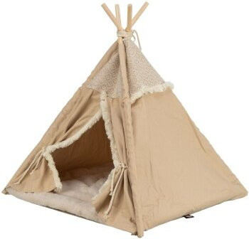 Trixie Tipi Hundehöhle Boho in Beige mit Holzgestell und abnehmbarem Bezug - Bild 1