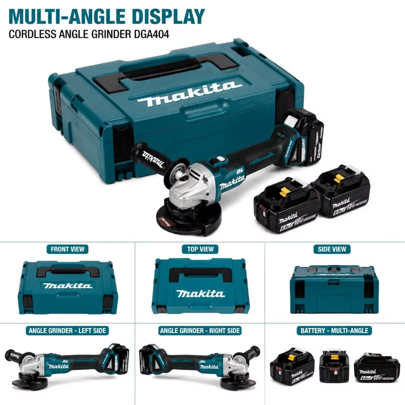 Makita DGA404 Akku-Winkelschleifer 125mm bürstenlos 18V für Oberflächenschleifen, Schneiden und Polieren - Bild 2