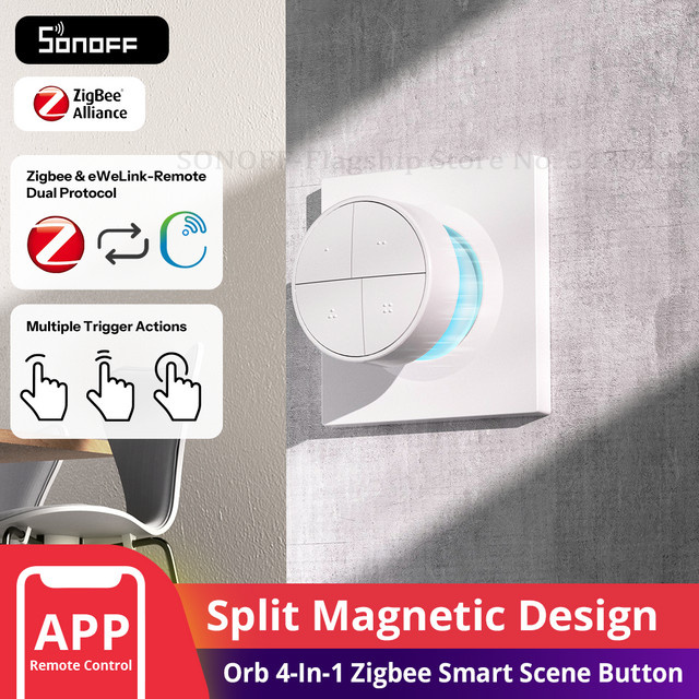 SONOFF Orb 4-in-1 Fusion-Serie SNZB-01M Zigbee Smart Scene Knopf in Weiß mit Dual Protocol für eWeLink und Zigbee zur einfachen Szenensteuerung - Bild 1