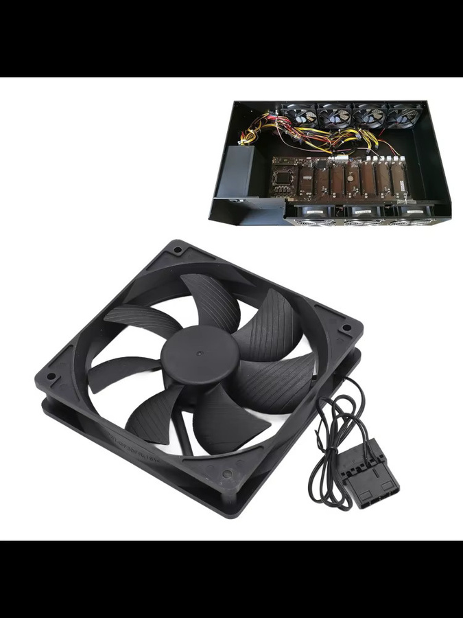 VBESTLIFE Computergehäuselüfter in Schwarz mit Dual-Kugellager und 3000 U/min, B/T/H: 12 x 12 x 2,5 cm - Bild 6
