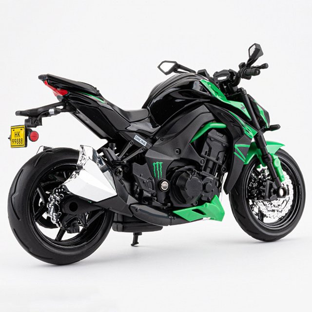 MAKEDA Kawasaki Z1000 Ninja 400 Motorrad Modell, 1:12, Metall, Grün - Bild 1