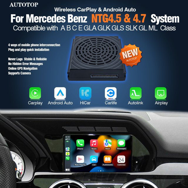 AUTOTOP Wireless CarPlay und Android Auto Modul für Mercedes Benz NTG4.5 in Schwarz mit Wi-Fi und Bluetooth - Bild 1