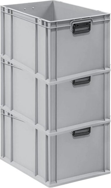 PROREGAL Spar Set 3x Eurobox Nextgen Portable Duo Transportbehälter Grau H x B x T: 32 x 40 x 60 cm, 65 Liter - Bild 1