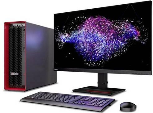 Lenovo ThinkStation P5 Full Tower Workstation mit Intel Xeon W3-2525, 32GB RAM und 1TB SSD, Windows 11 Pro, Schwarz/Rot - Bild 1