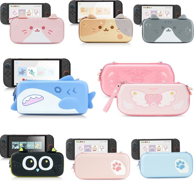 GeekShare Aufbewahrungstasche für Nintendo Switch, tragbare Reisetasche mit 10 Spielkartenfächern, Farbe: Pink - Bild 1