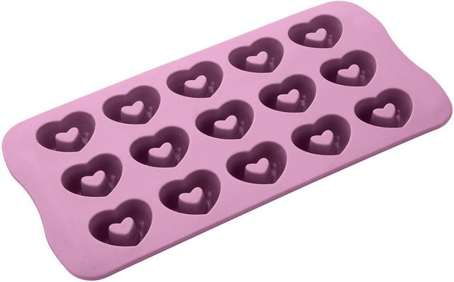 Zenker Pralinenform Sweet Sensation Herz aus Silikon, Pink, 15er Packung - Bild 1