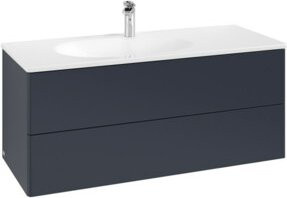 V&B Waschtischunterschrank Antao mit Auszugsbeleuchtung in Mattweiß Lack, B/T/H: 118,8 x 50,4 x 49,3 cm - Bild 1