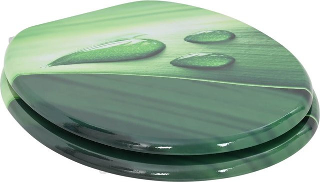 vidaXL Toilettensitz mit Soft-Close und Grünes Tropfendesign, Oval, Farbe: Grün, B/T: 44 x 38 cm - Bild 2