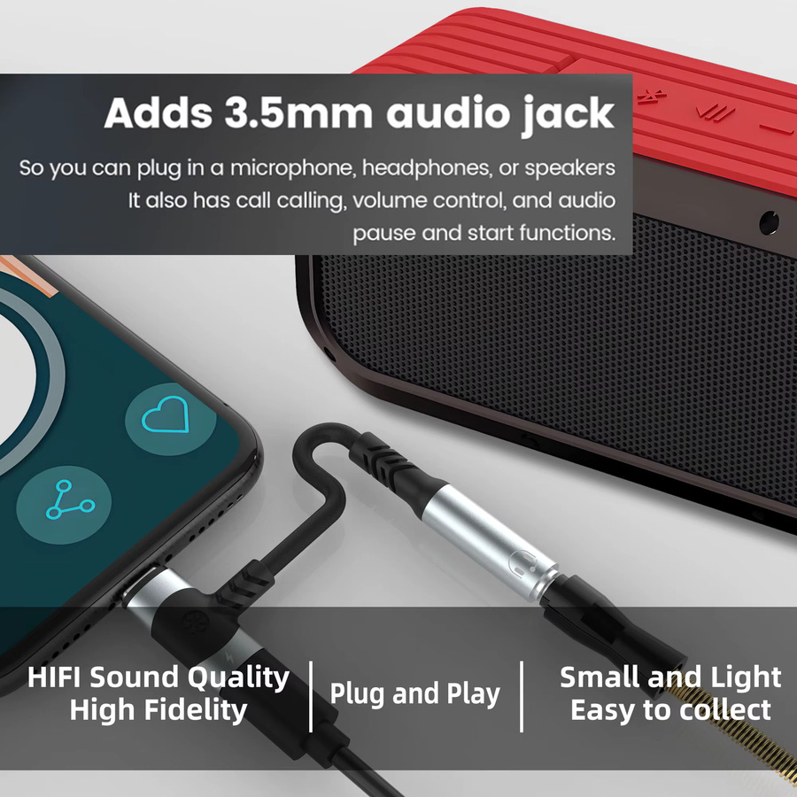 HOMEFISH 2-in-1 USB-C-auf-3,5-mm-Audio-Adapter mit 100 W PD Schnellladefunktion und Aux-Mikrofonanschluss für dein Smartphone und Tablet - Bild 3