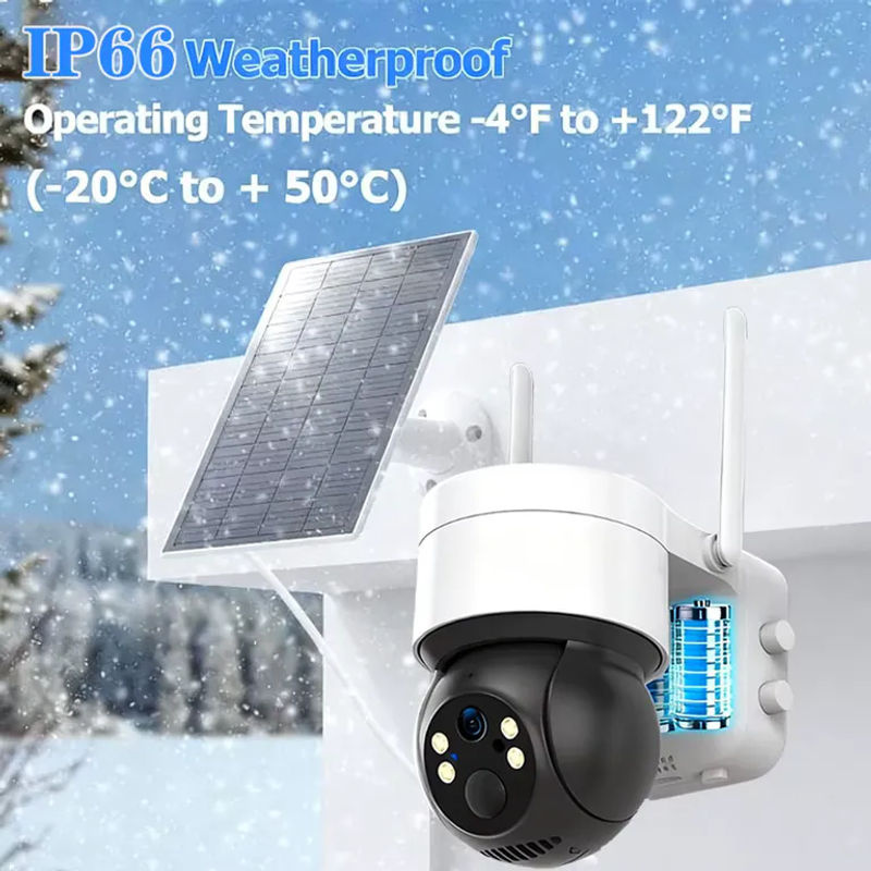 Tuya Solar Außenkamera WLAN PTZ IP-Kamera mit 5MP Auflösung, integriertem Akku und Solarpanel in Weiß - Bild 5